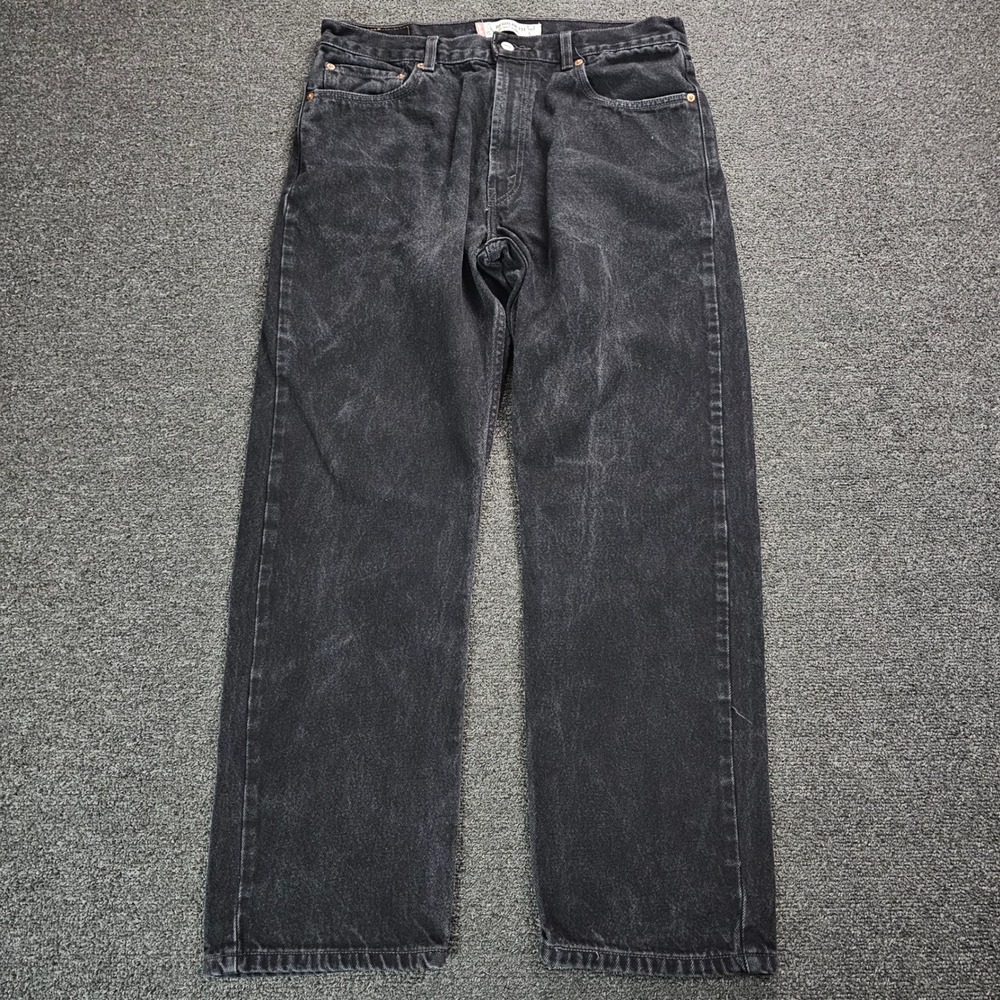 Vintage Levis 505 Regular Fit Jeans Men 36x30 Faded Black Denim Straight Leg Y2K